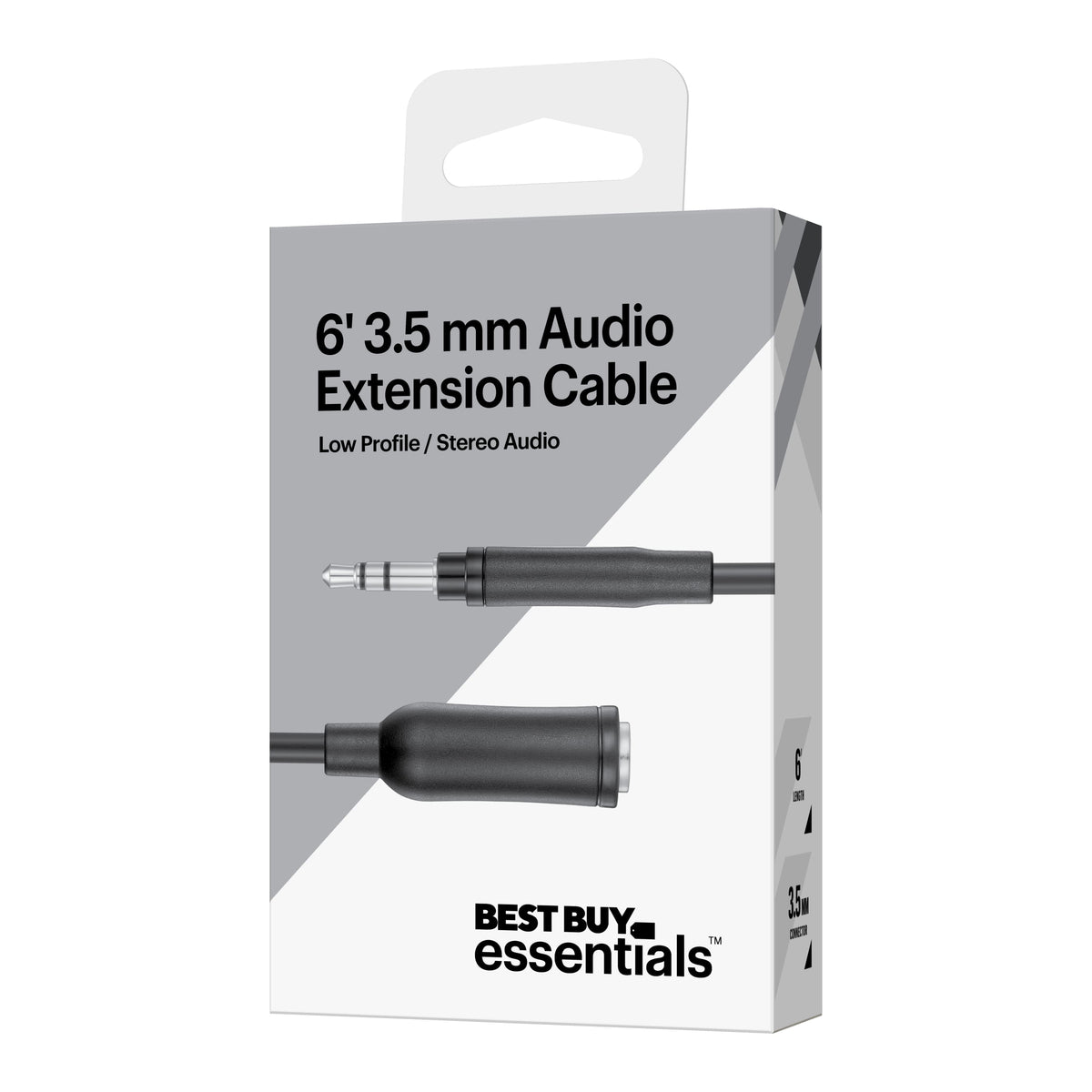 Best Buy essentials™ - 6' 3.5mm Male-to-Female Audio Extension Cable - Black
