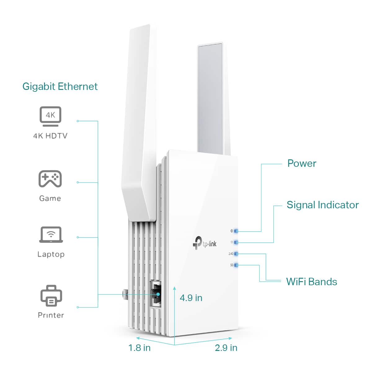 TP-Link - AX3000 Dual-Band Wi-Fi 6 Range Extender - White