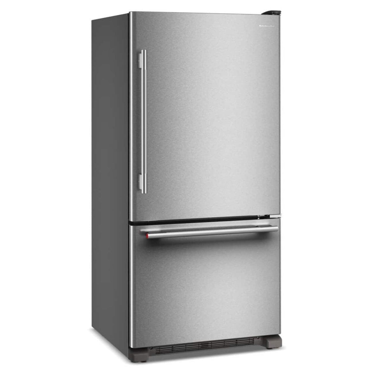 KitchenAid - 22 Cu. Ft. 33-Inch Standard-Depth Bottom Mount Refrigerator with Right Door Swing - Stainless Steel
