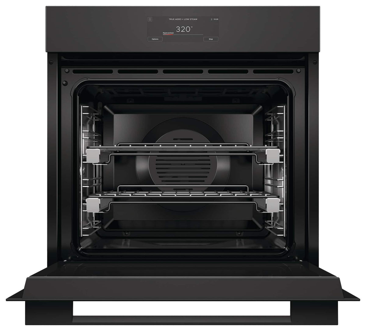 Fisher & Paykel - 24" 3 Cu Ft. Built-in Combination Steam Oven, 6.8" Touchscreen - Minimal - Black
