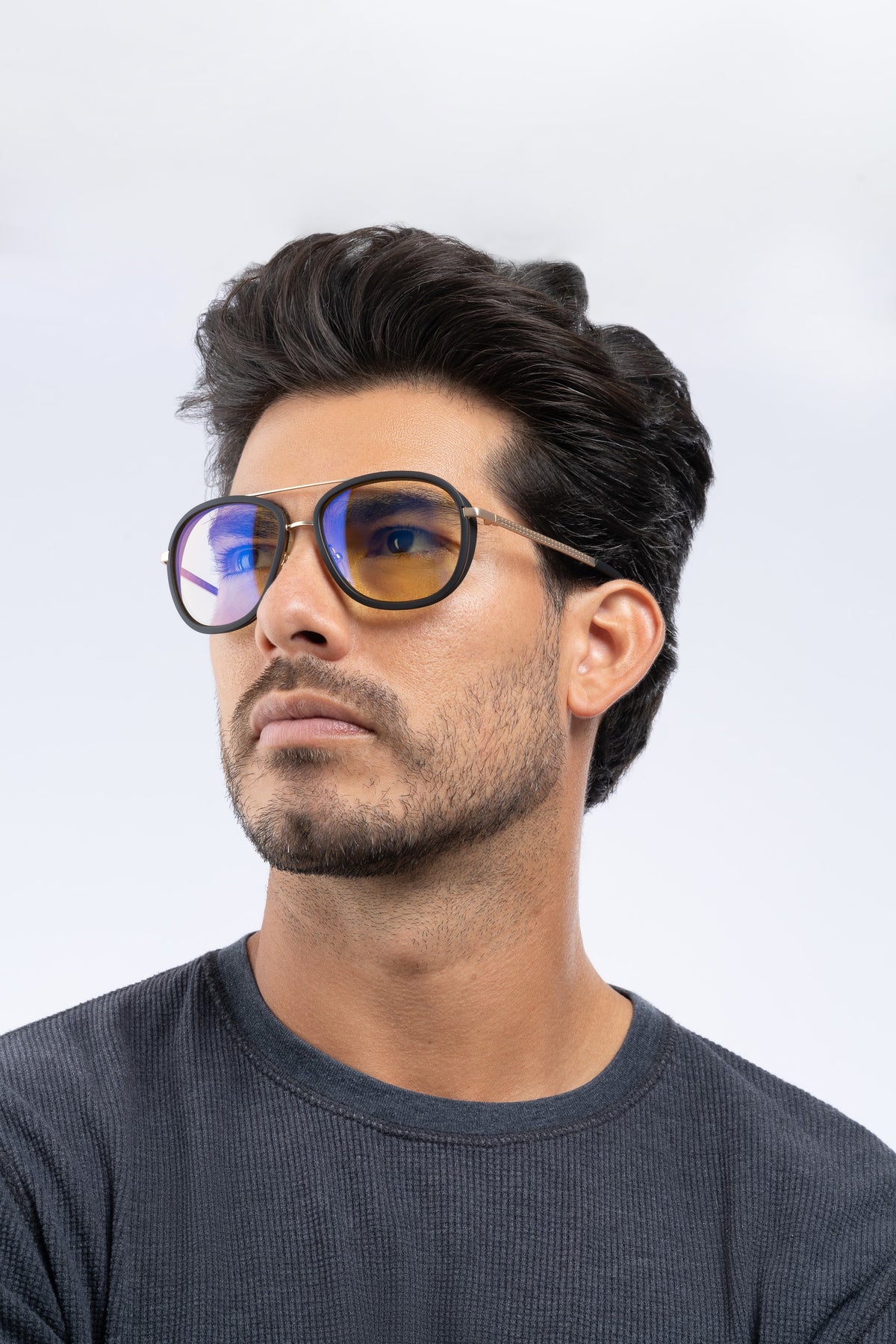 GUNNAR - Dume Computer Glasses with Blue Light Reduction, Amber Lenses - Gold