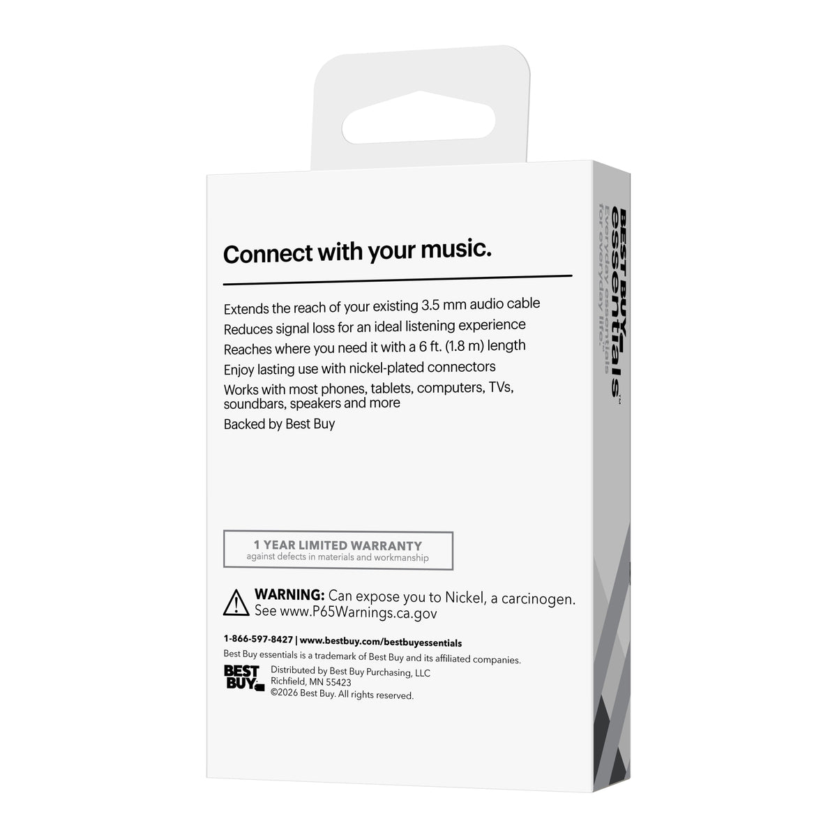 Best Buy essentials™ - 6' 3.5mm Male-to-Female Audio Extension Cable - Black
