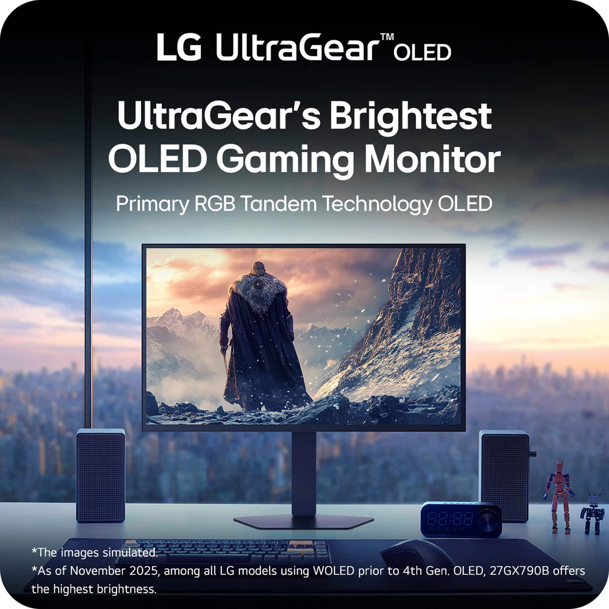 LG - UltraGear 27" OLED Dual Mode (QHD 540Hz, HD 720Hz) 0.02ms G-SYNC Compatible, AMD FreeSync Premium Pro Gaming Monitor - Black