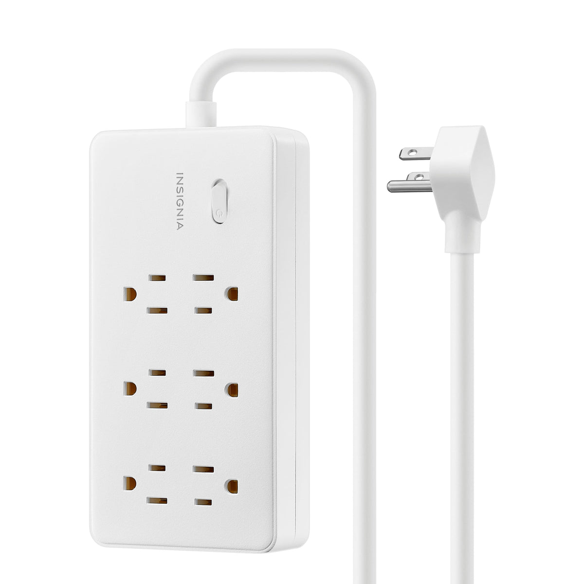 Insignia™ - 4’ 6 Outlet Power Strip with Power Switch - White