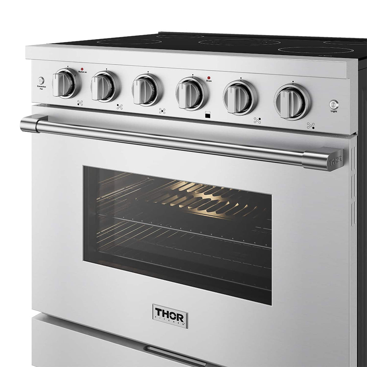 Thor Kitchen - 6 Cu. Ft Freestanding Electric Convection Range - Stainless Steel