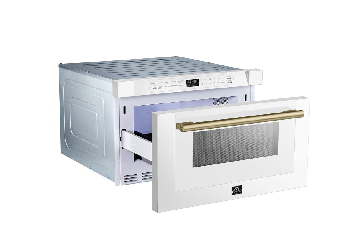 Forno Appliances - Capoliveri Espresso 1.2 cu. ft. Built-In Microwave Drawer with Sensor Cooking and Auto-Touch Feature - White