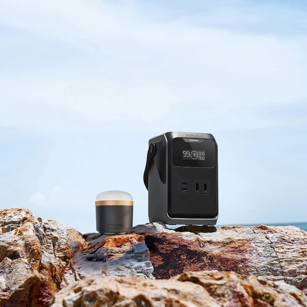 EcoFlow - TRAIL 200 DC Portable Power Station (192 Wh Capacity) with Camping Light - Black