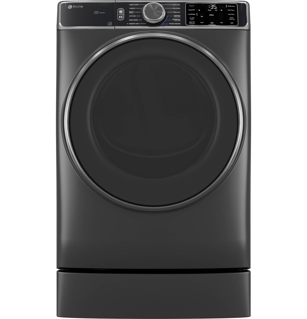 GE Profile - 7.8 Cu. Ft. Stackable Smart Electric Dryer with Steam and Sanitize Cycle - Carbon Graphite