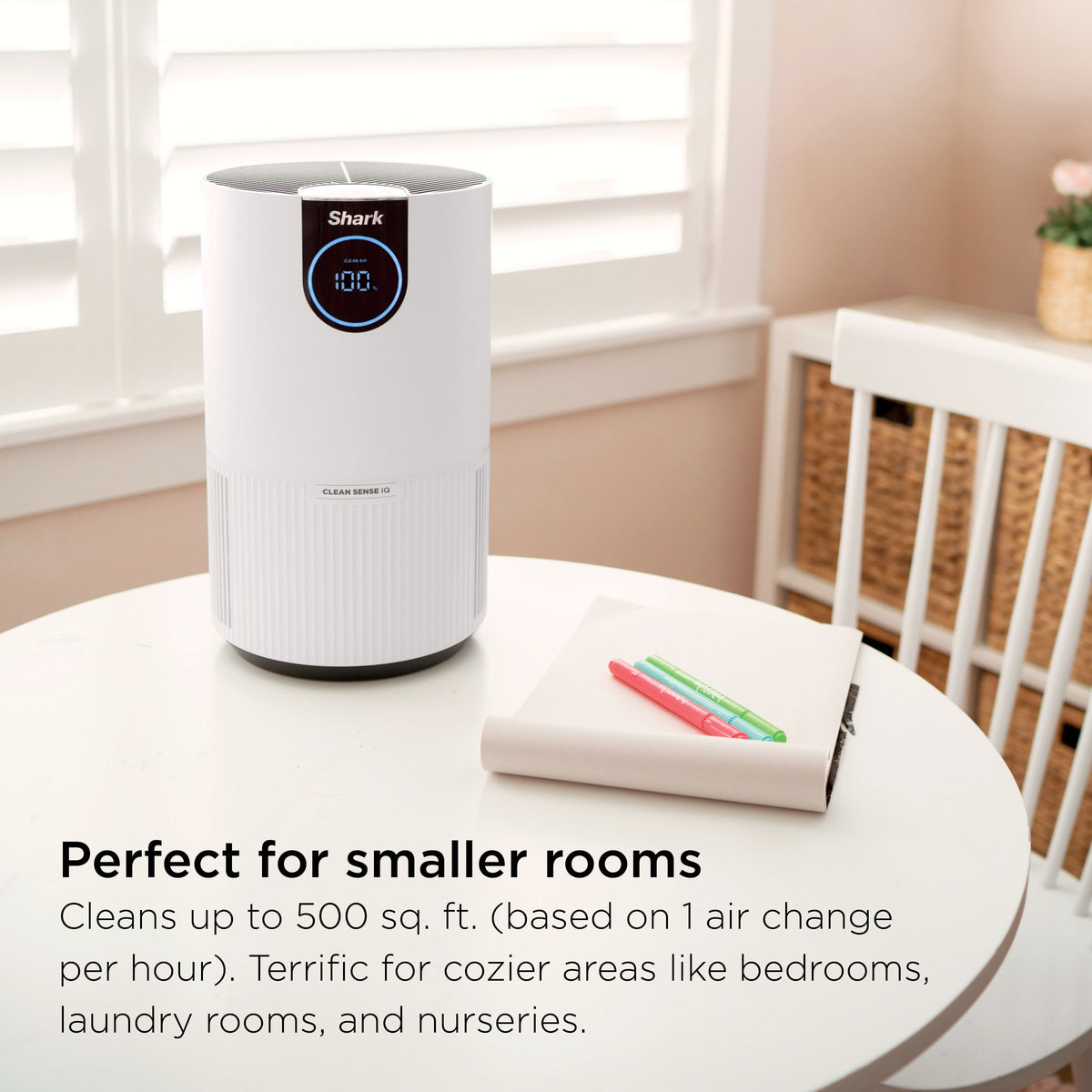 Shark - Air Purifier with Nanoseal HEPA, Cleansense IQ, Odor Lock, Cleans up to 500 sq. ft - White