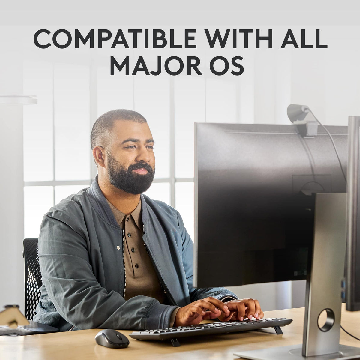 Logitech - MK370 Combo for Business Full-Size Wireless Membrane Keyboard and Mouse Bundle with Secure Logi Bolt USB Connection - Graphite