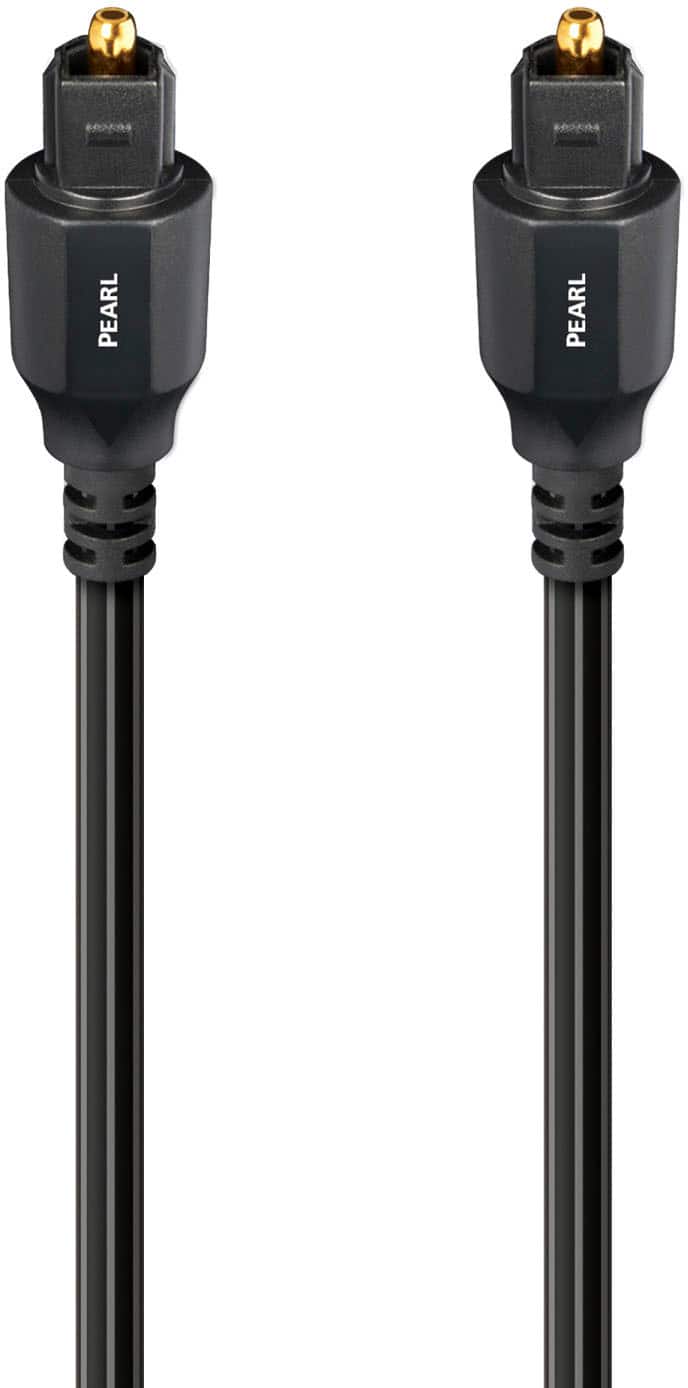 AudioQuest - Pearl Optical 4.9' Digital Toslink Fiber-Optic Cable with Toslink to Toslink Connectors - Black/Gray Stripes