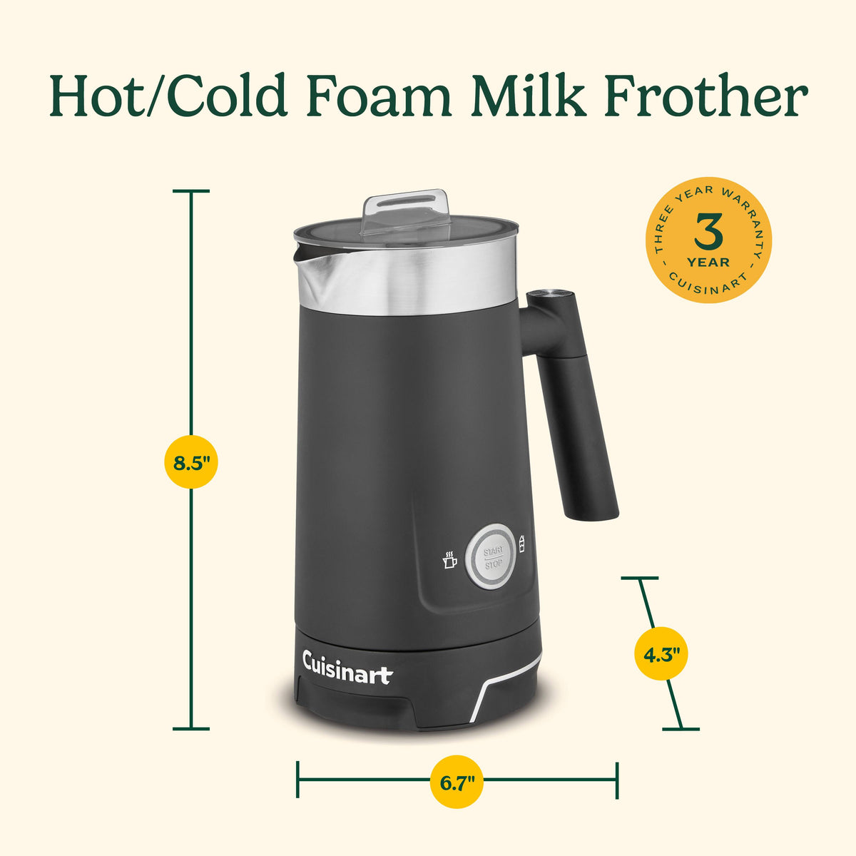 Cuisinart - Hot/Cold Foam Milk Frother - Black