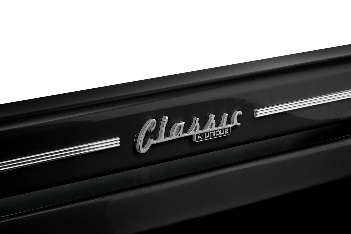 Unique Appliances - 30 in. Wide 5 Elements Classic Retro 3.9 Cu. Ft. Freestanding Electic Convection Range with Glass Top and Storage Drawer - Midnight Black