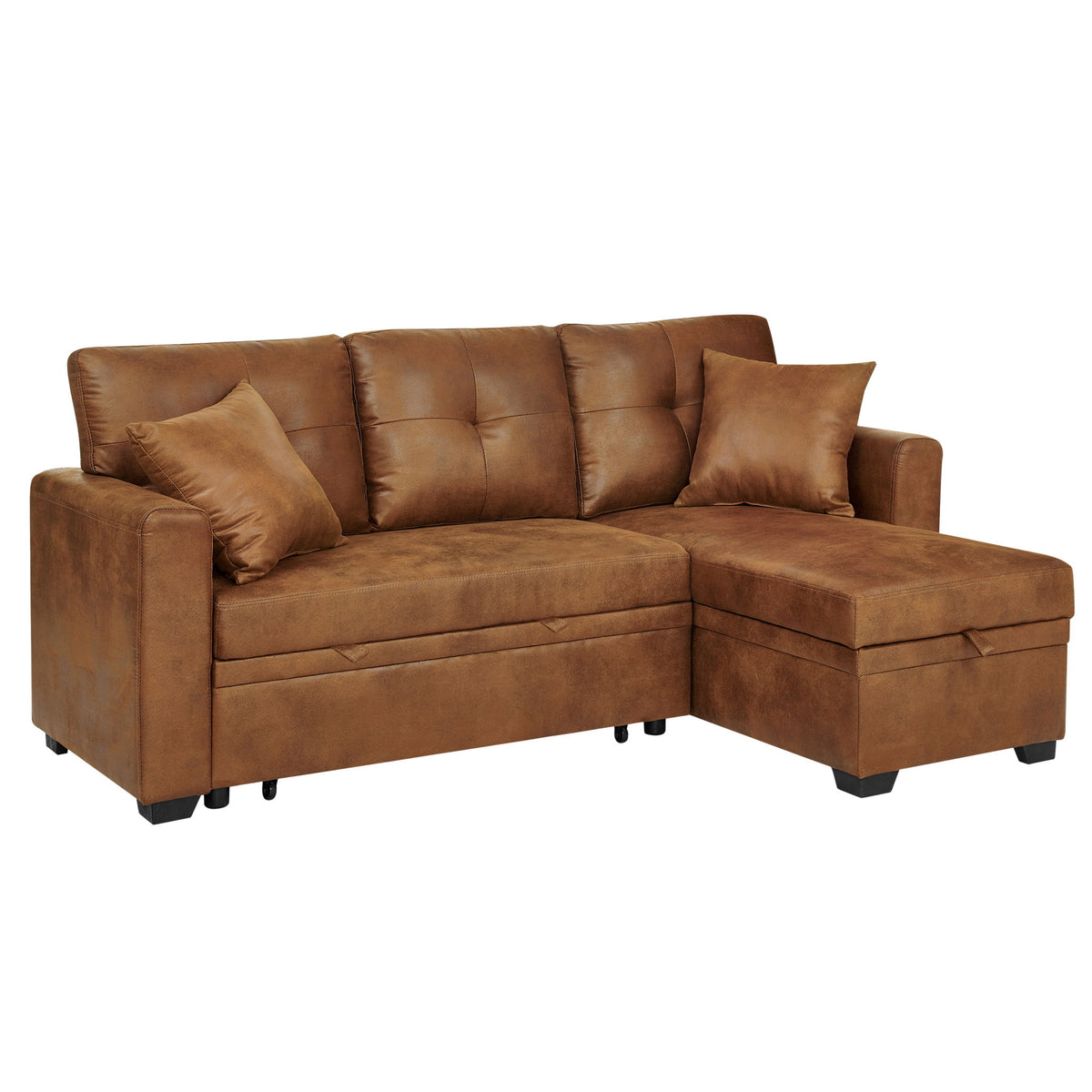 Sofá seccional con cama extraíble, chaise longue reversible