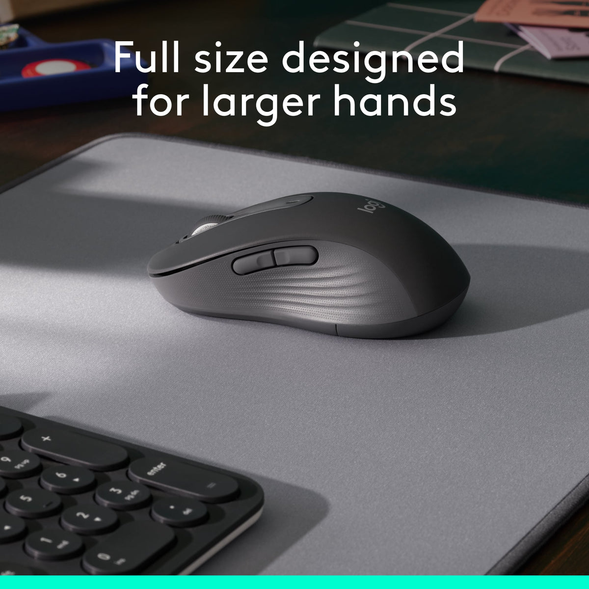 Logitech - Signature M650 L Full-size Wireless Optical Scroll Mouse with Silent Clicks - Wireless - Graphite