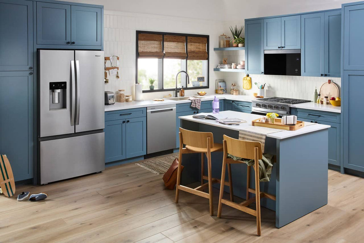 Whirlpool - 36 in. Wide 23 cu. ft. French Door Counter-Depth Refrigerator with In-Door Water and Ice - Fingerprint-Resistant Stainless Finish