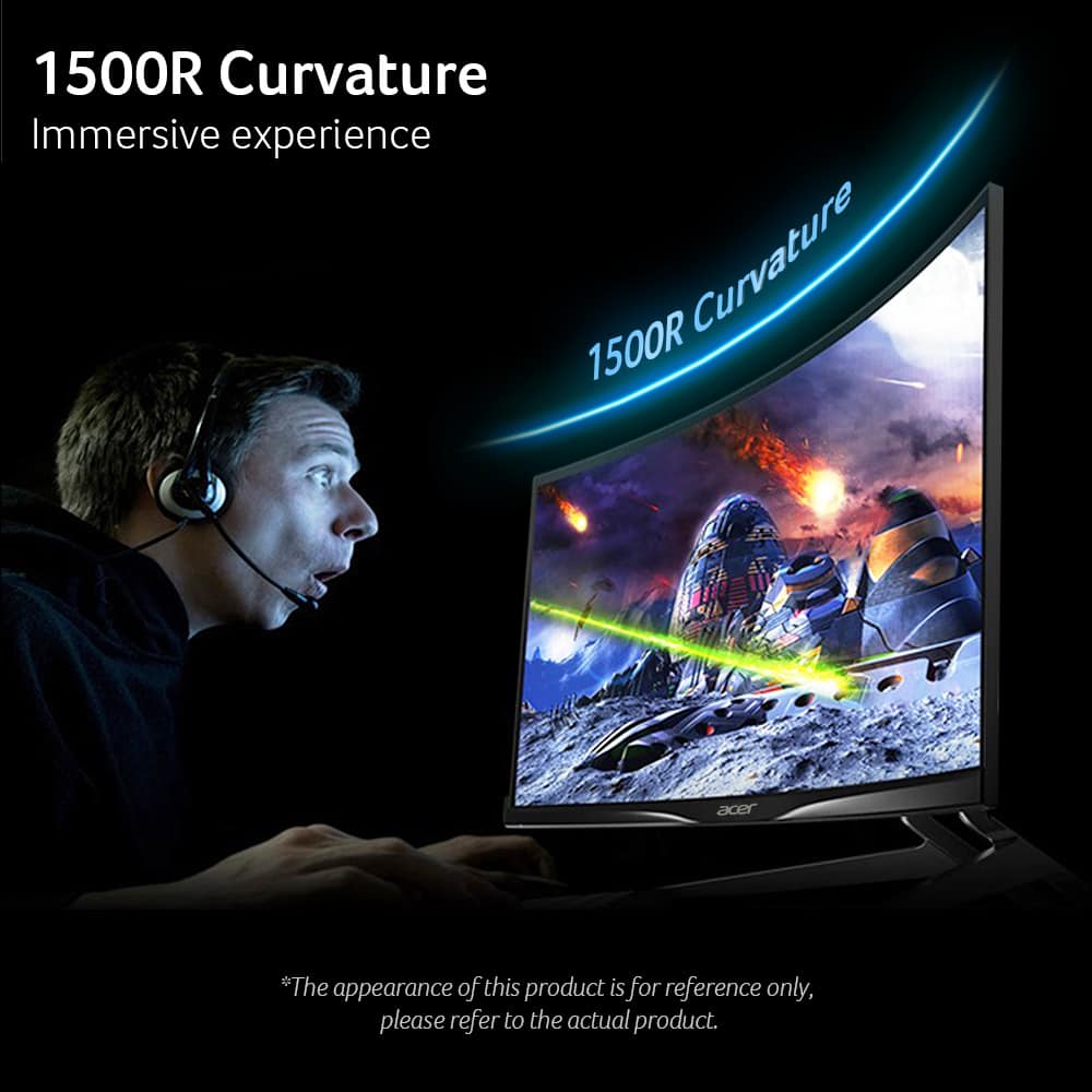 Acer - Nitro 34" HD 5K2K (5120 x 2160) 1500R Curved LCD, VA 360Hz, FreeSync Premium Gaming Monitor - DisplayPort, 2 x HDMI - Black