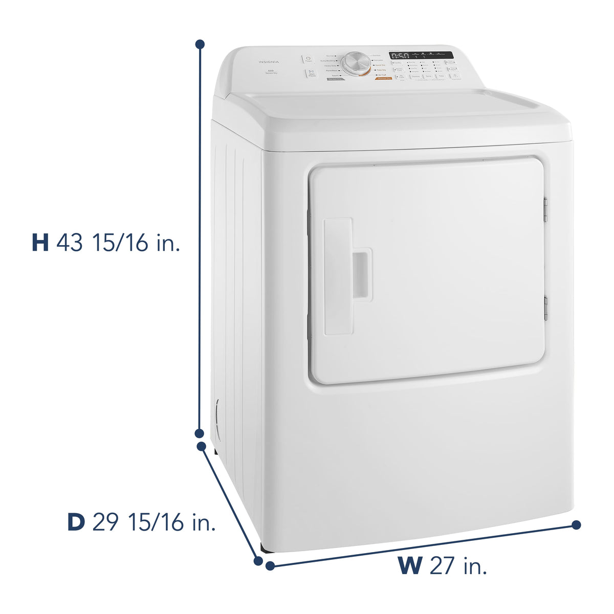 Insignia™ - 7 Cu. Ft. Gas Dryer with Sensor Dry - White