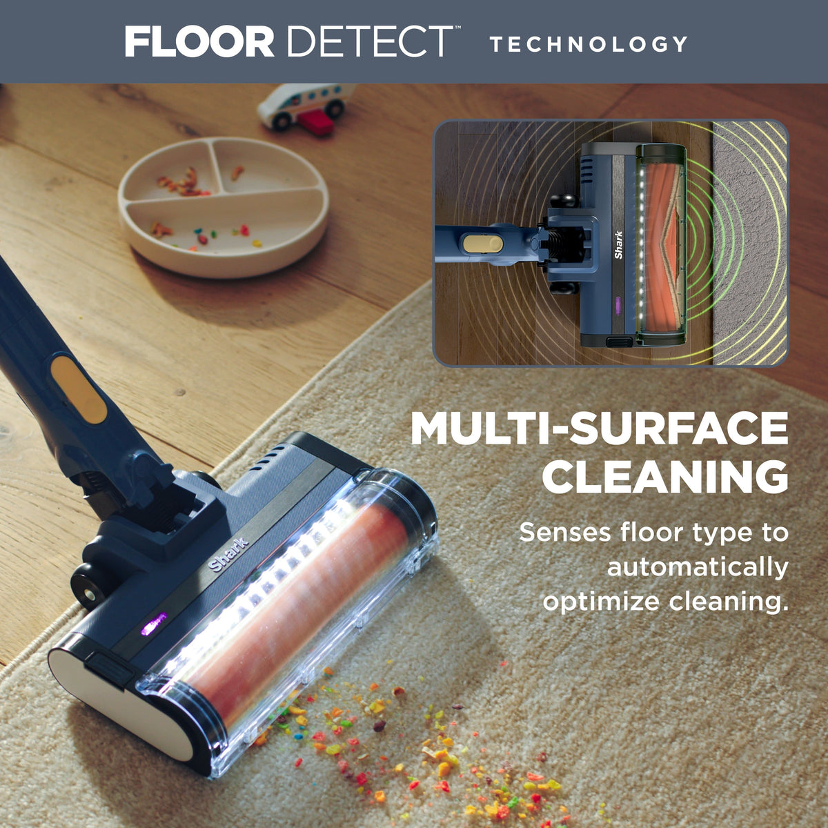 Shark - Cordless Pet, Cordless Stick vacuum with XL Dust Cup and LED Headlights, up to 40 min Runtime - Moonlight Blue