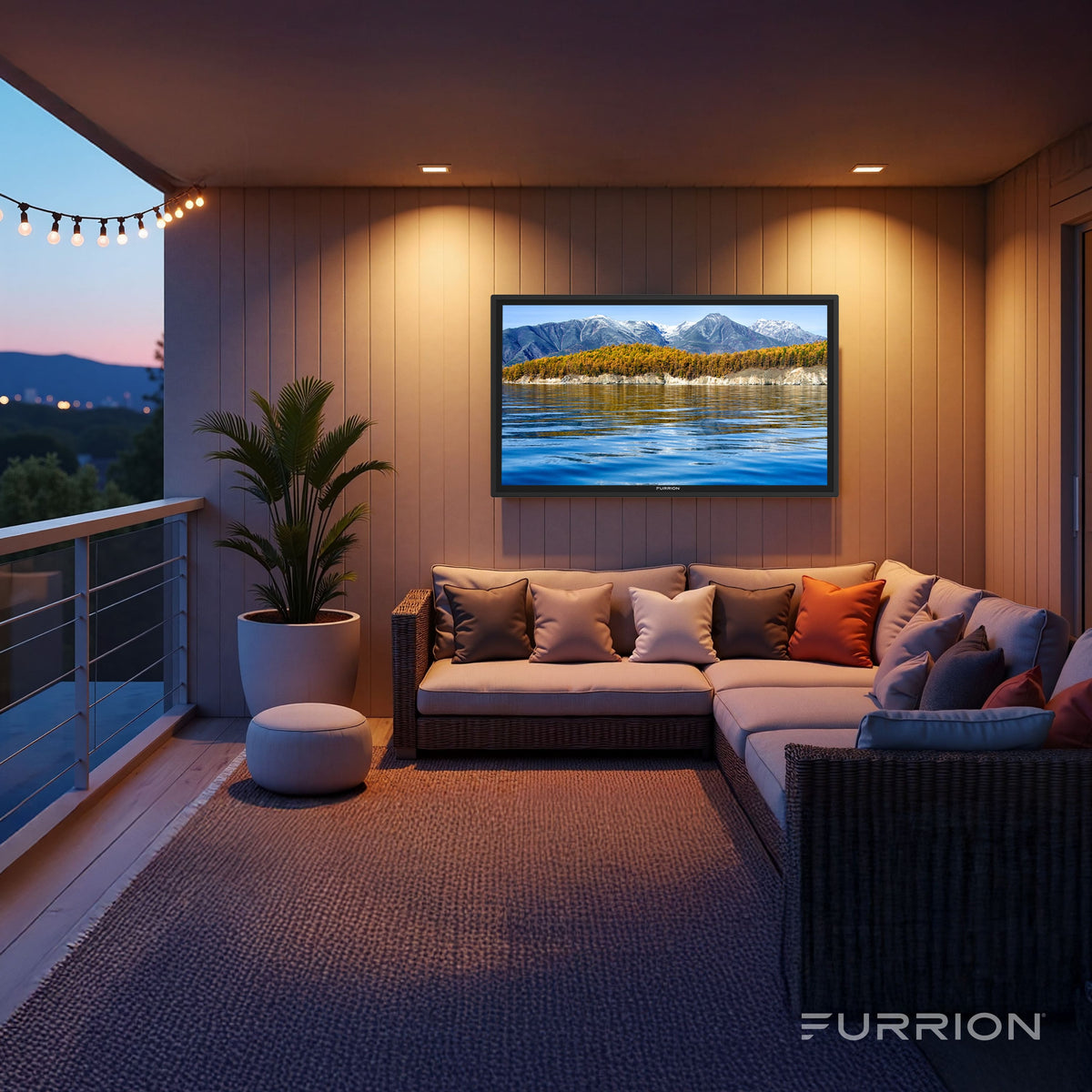 Furrion - Aurora 43" Partial-Sun 2 Outdoor Smart 4K LED Impact-Resistant Screen WiFi-Boosting Antennas 750 Nit