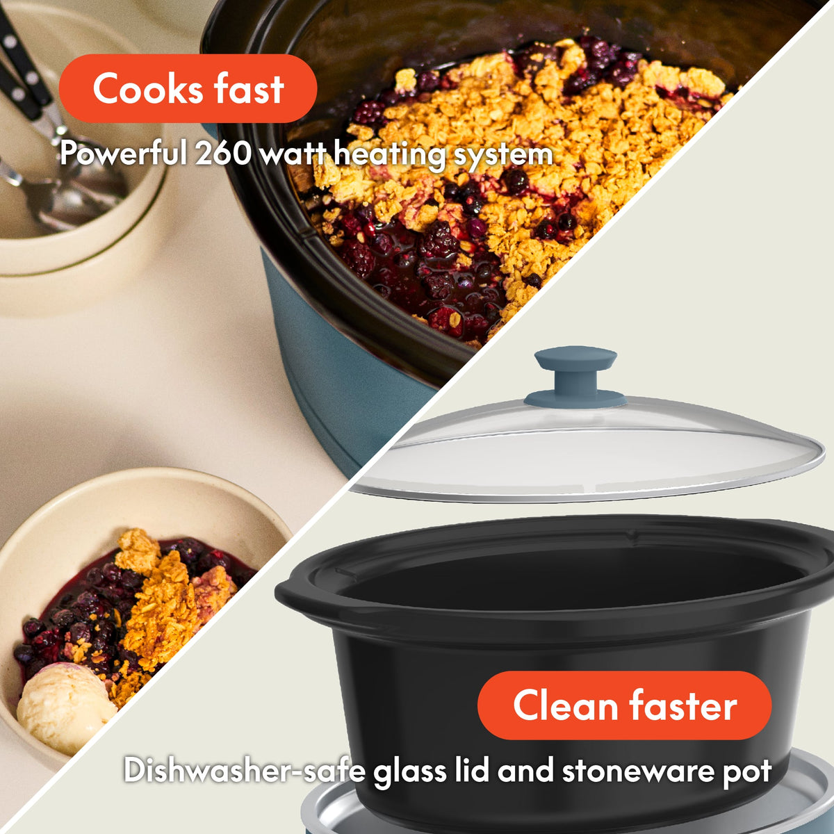 Bella - 6-qt. Programmable Slow Cooker - Surf