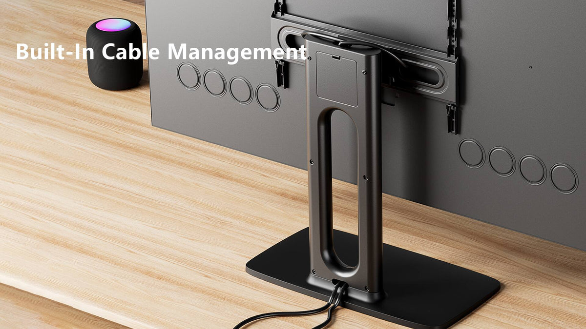 ErgoAV - Tabletop TV Stand + Swivel 46"-86" - Black