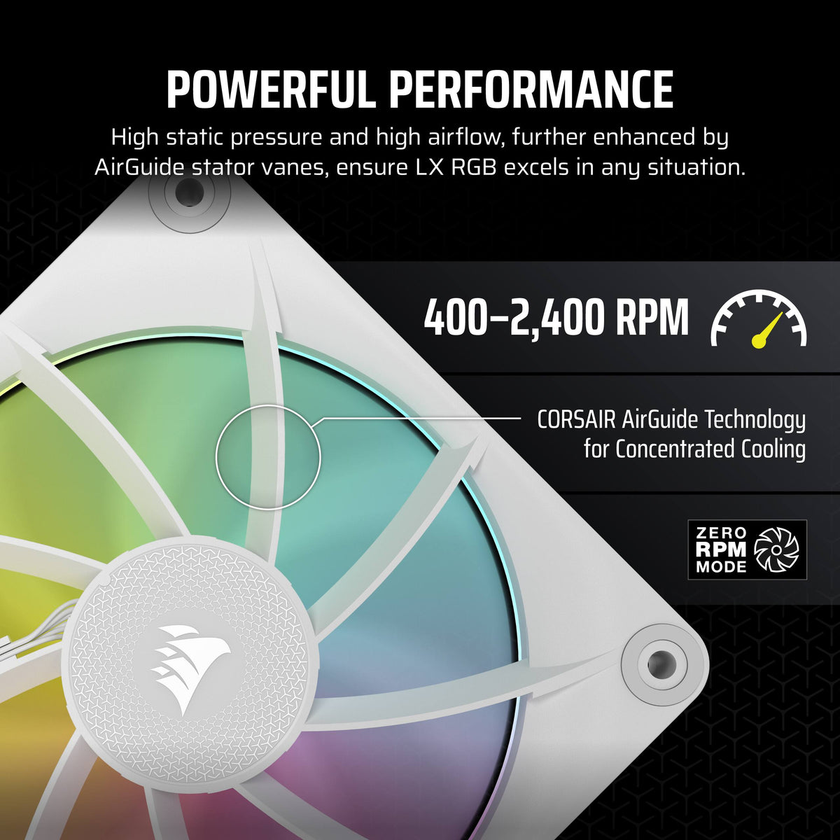 CORSAIR - iCUE LINK LX120 RGB 120mm PWM Single Case Fan Expansion - White