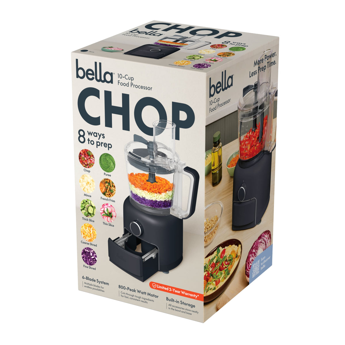 Bella - CHOP 10-Cup Food Processor - Slate
