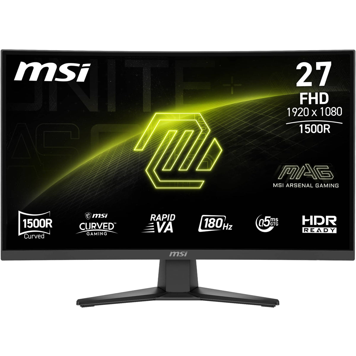 MSI - MAG 275CQF E18 27" Rapid VA LCD Curved QHD 180Hz 0.5ms FreeSync Gaming Monitor with HDR ready(DIsplayPort, HDMI) - Black