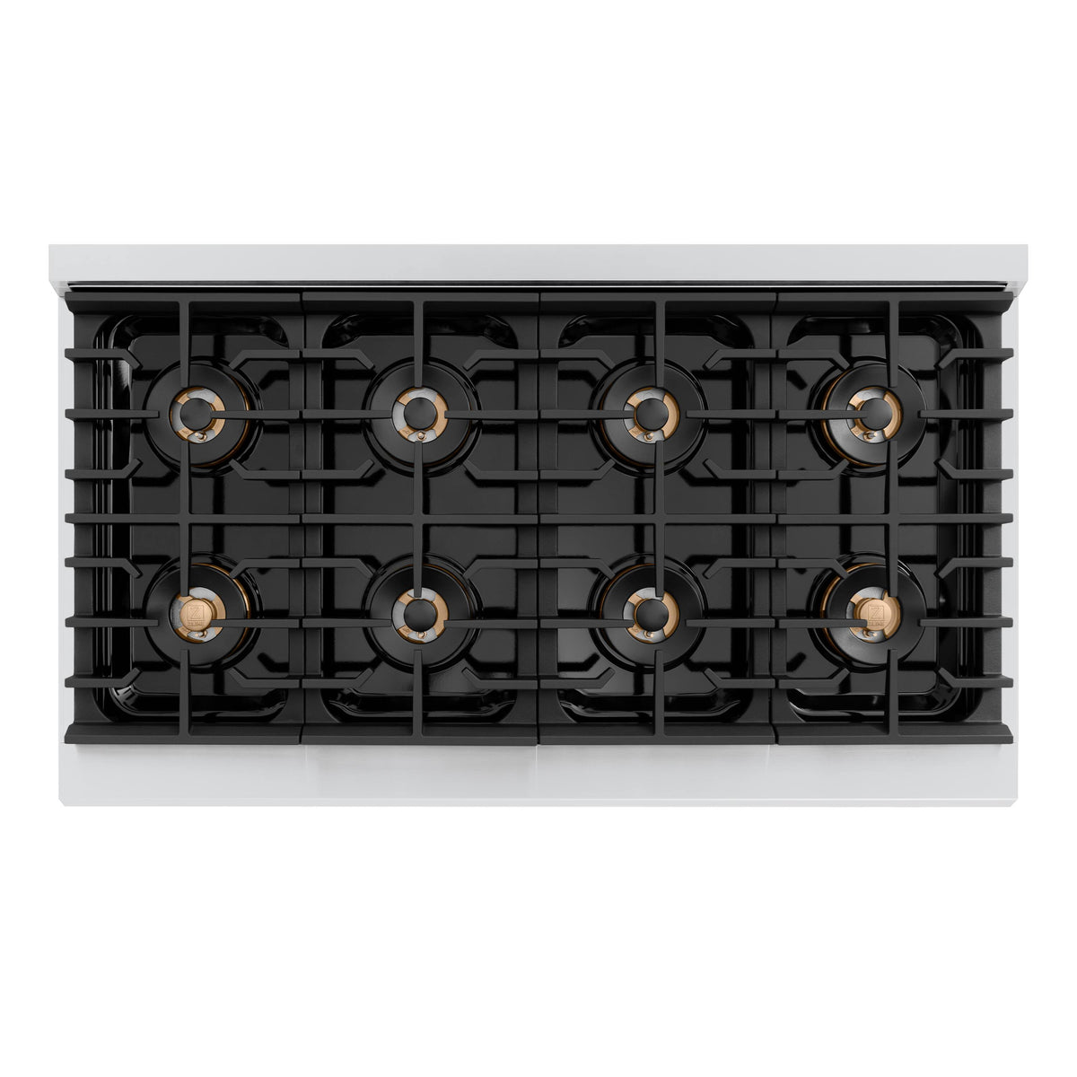ZLINE - 48 in. Wide 8 Burner Autograph 6.7 cu. ft. Freestanding Paramount DuoPro Dual Fuel Range with Gold Helix Handles - Stainless Steel