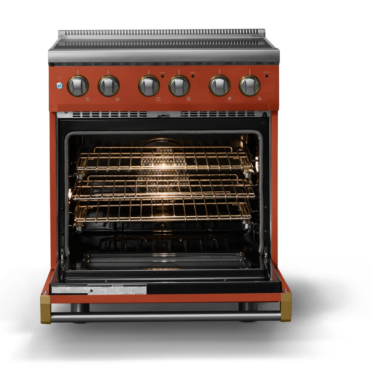 Viking - 30"W. Pro5S 4.7 Cu. Ft. Freestanding 4 Element Electric Convection Range - /Brushed Brass - Spiced Cider