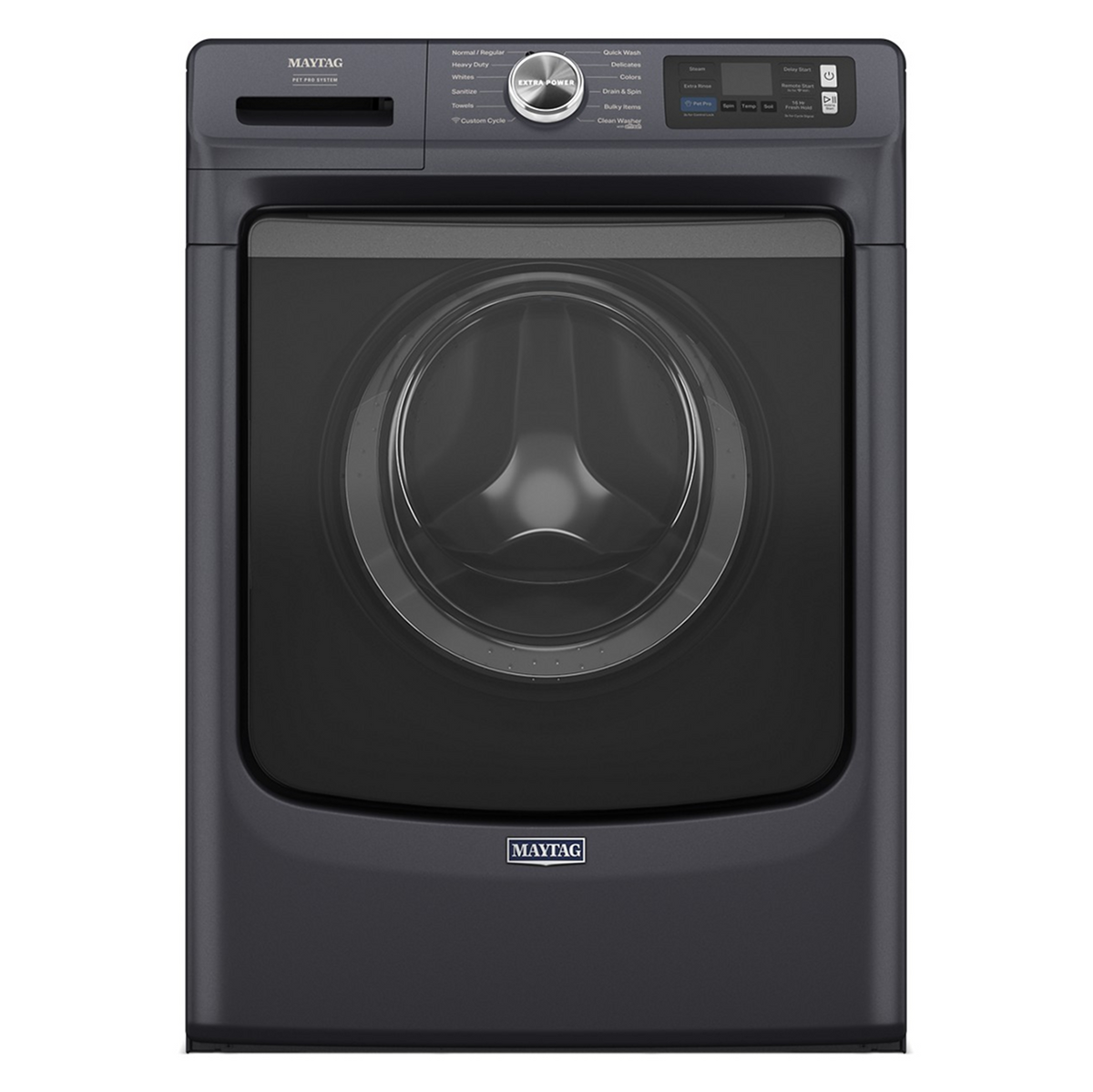 Maytag - 5.0 Cu. Ft. High-Efficiency Smart Front Load Washer with Steam and Pet Pro System - Midnight Steel