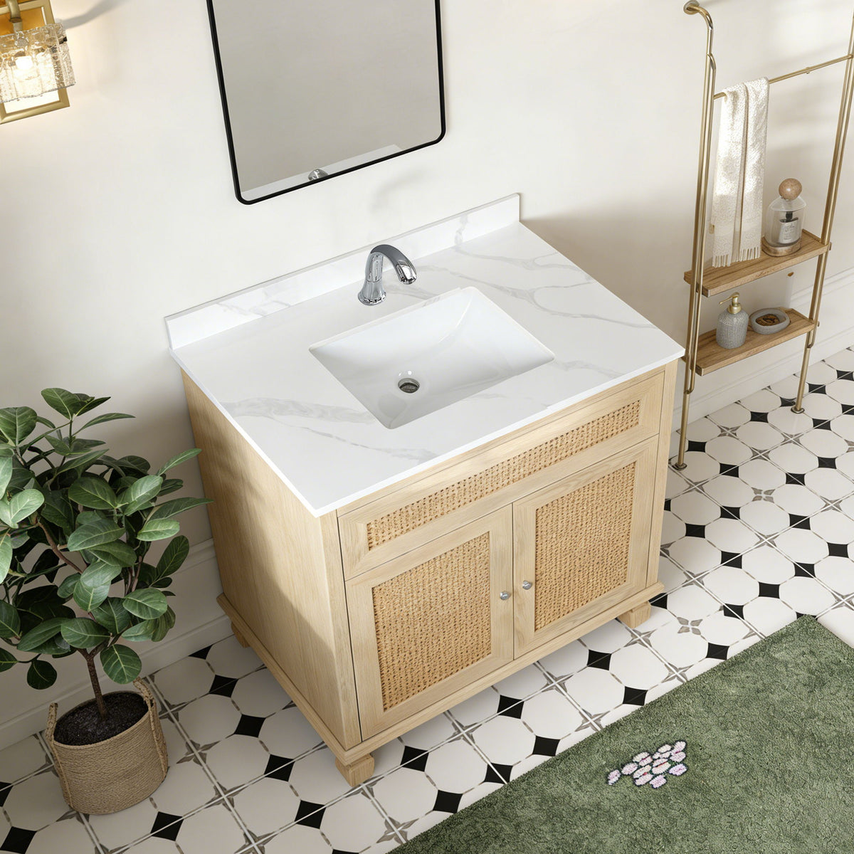 Encimera de baño con lavabo bajo encimera de una cubeta