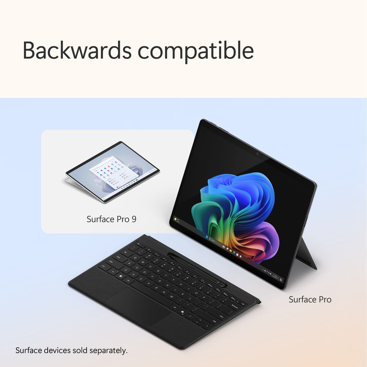 Microsoft - Surface Pro 13" Flex Keyboard for Pro 13" (11th Edition), Pro 9, and Pro 8 with Pen Storage - Black