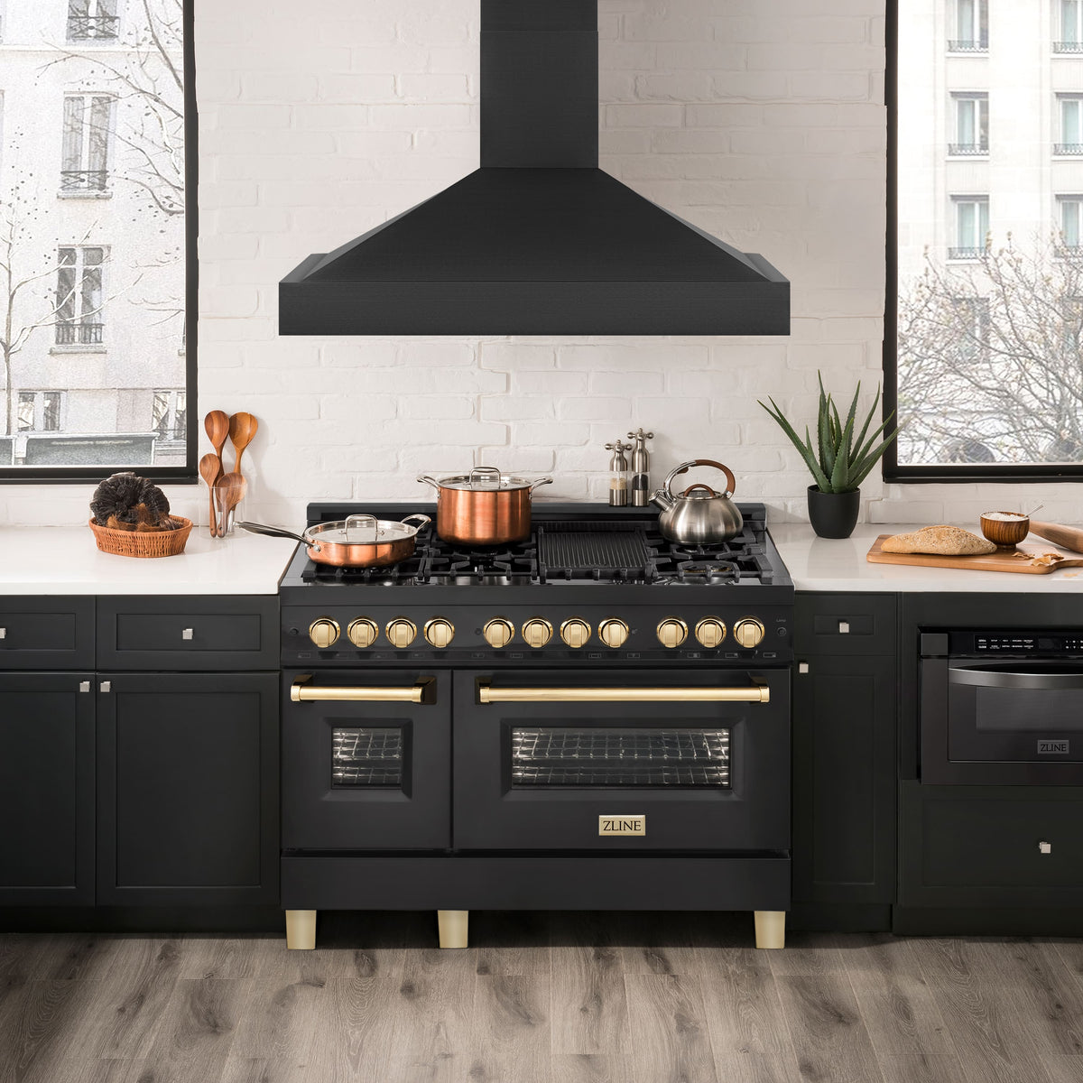 ZLINE - 48 inches - Externally Vented - Wall Range Hood - Black Stainless Steel