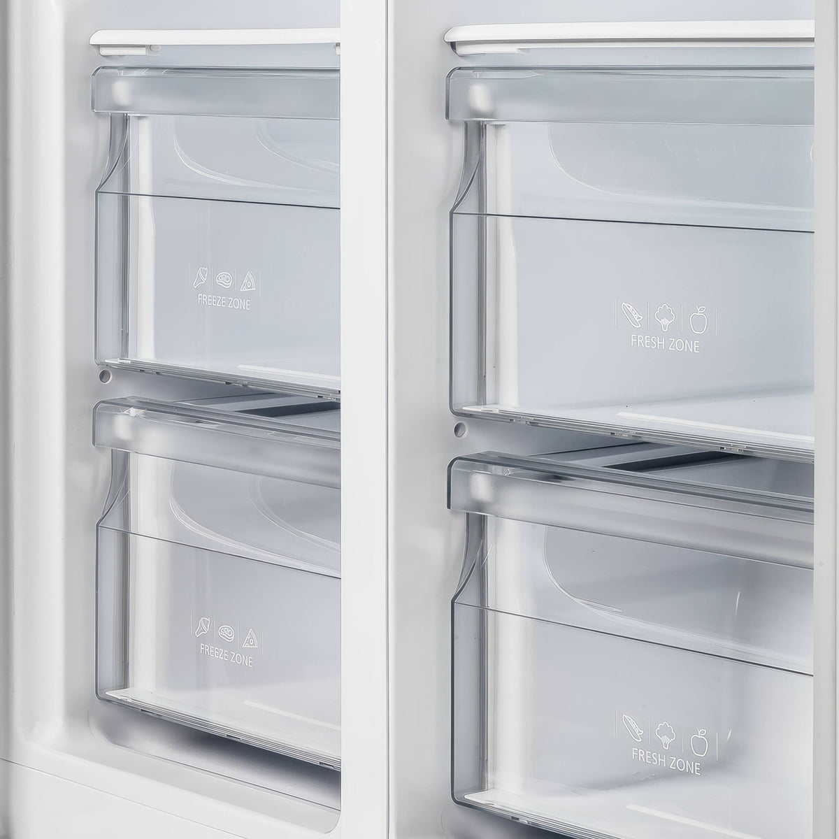 Forno Appliances - 33 in. Wide Salerno 15.6 Cu. Ft. Freestanding Counter-Depth Side-by-Side Refrigerator with Customizable Handles - Black