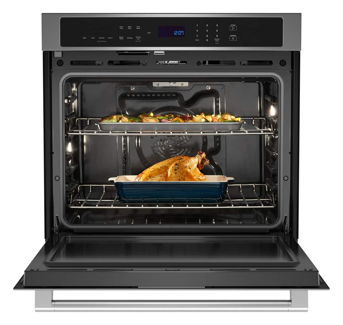 Maytag - 30-Inch Wide Single Wall Oven with EvenAir TRUE Convection System - 5.0 Cu. Ft - Fingerprint-Resistant Stainless Finish