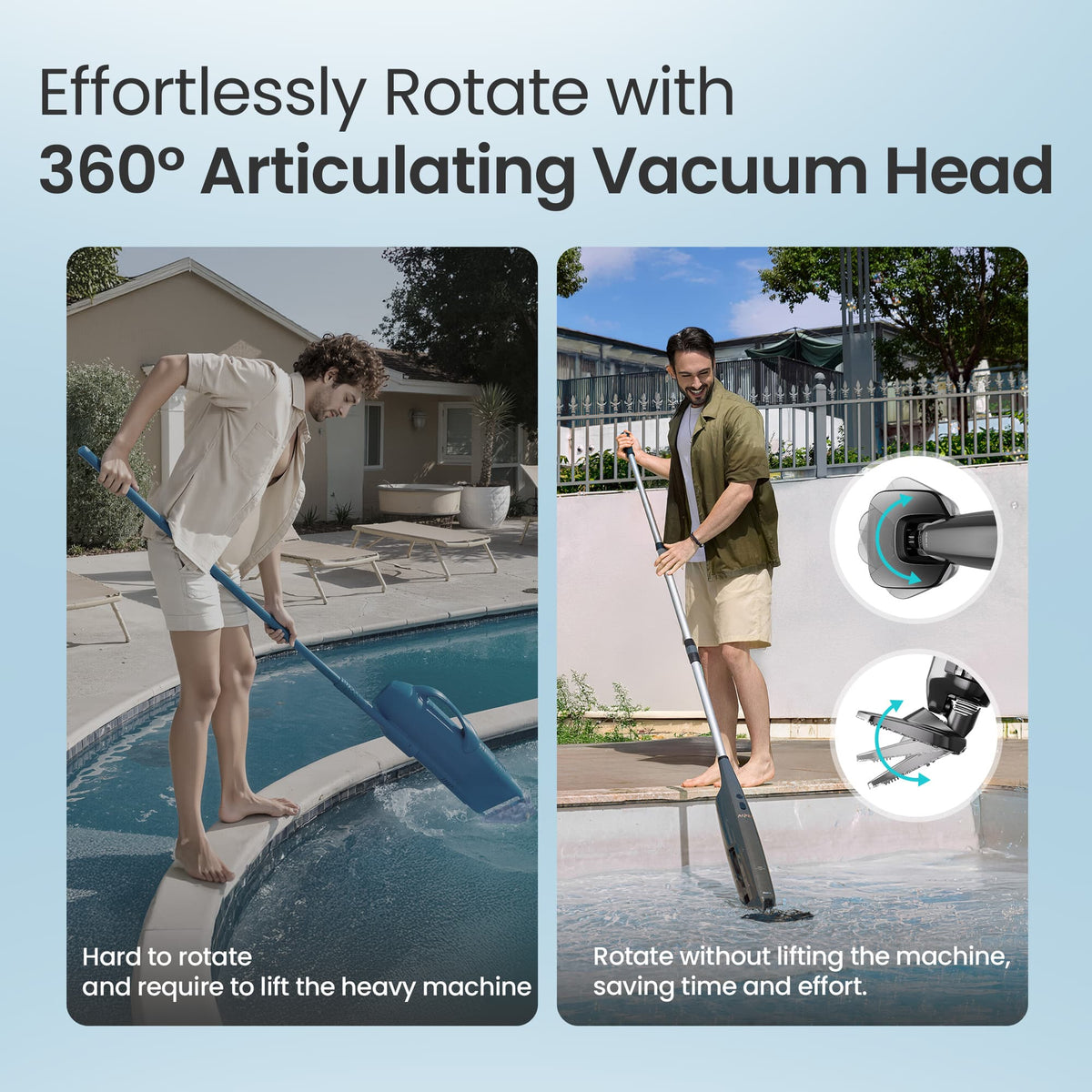 Aiper - Pilot X1 Handheld Pool Vacuum: Anti-Clog System, 1,260 GPH Suction, Dual Filters, Lightweight Design - Gray