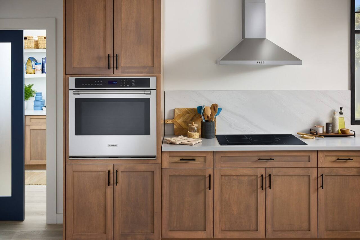 Maytag - 30-Inch Wide Single Wall Oven with EvenAir TRUE Convection System - 5.0 Cu. Ft - Fingerprint-Resistant Stainless Finish