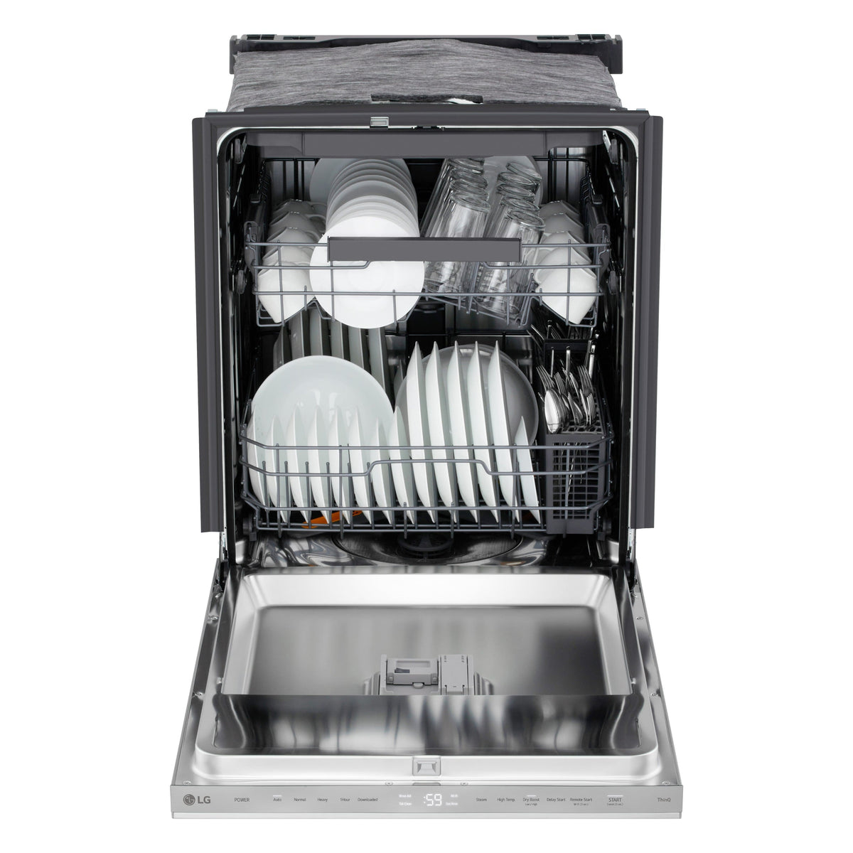 LG - FlushFit 24-in Top Control Smart Built-In Stainless Steel Tub Dishwasher with 3rd Rack, 1-Hour Wash and Dry, 46dBA - Stainless Steel