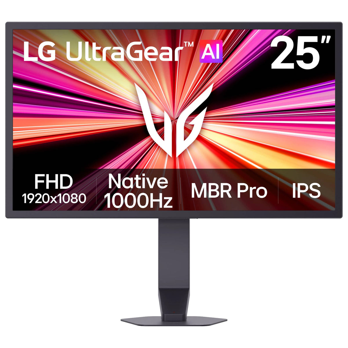 LG - UltraGear 25" FHD IPS 1000Hz Gaming Monitor 1ms G-SYNC Compatible FreeSync Premium with DisplayHDR 400 - Black