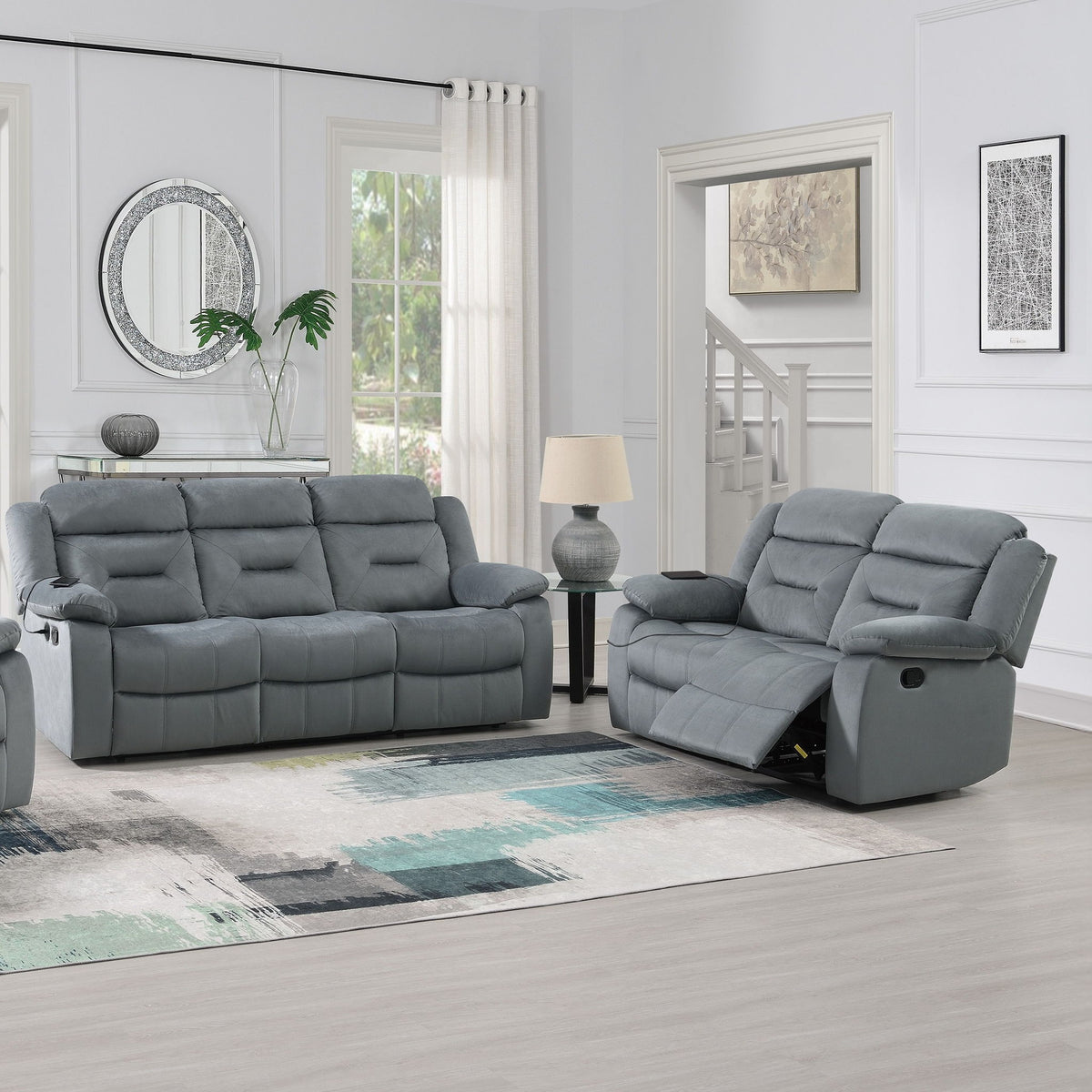 Juego de sala contemporáneo con brazos de almohada y soporte para la cabeza