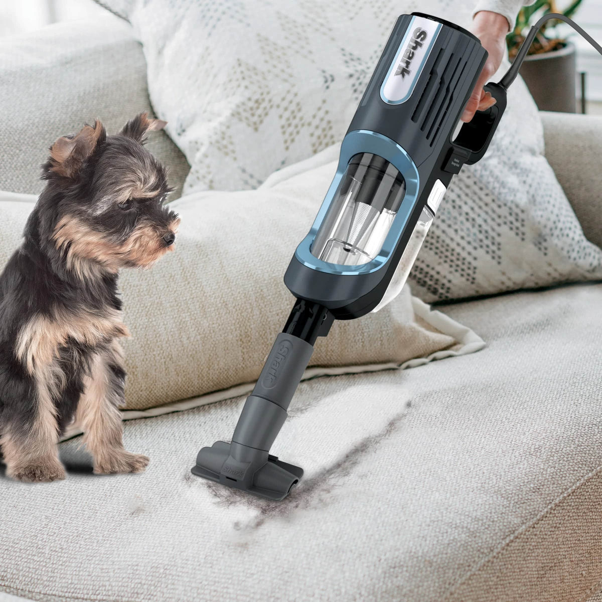 Shark - Refurbished Performance UltraLight Corded Stick Vacuum with DuoClean - Blue