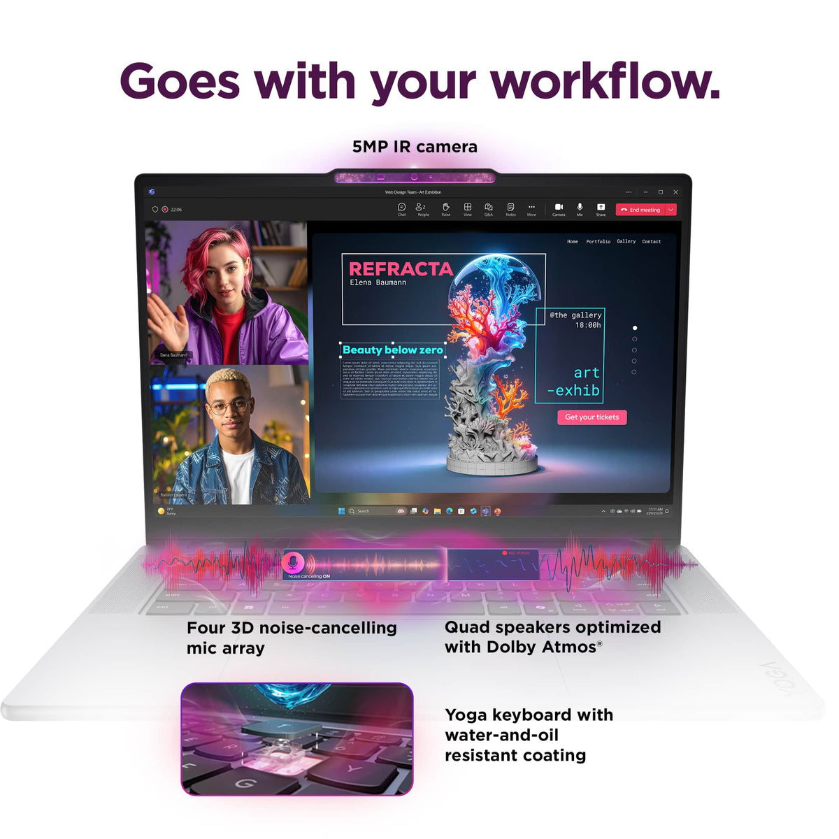 Lenovo - Yoga Pro 7i Aura Edition 15.3" 3K OLED Laptop- Core Ultra 9 386H 2026- NVIDIA GeForce RTX 5060- 32GB Memory- 1TB Storage - Luna Grey