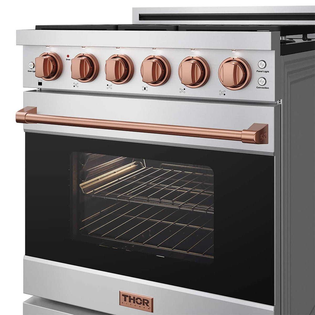 Gordon Ramsay Series by Thor Kitchen 4.55 Cu. Ft Freestanding Gas Range with Rose Gold Hardware - Stainless Steel