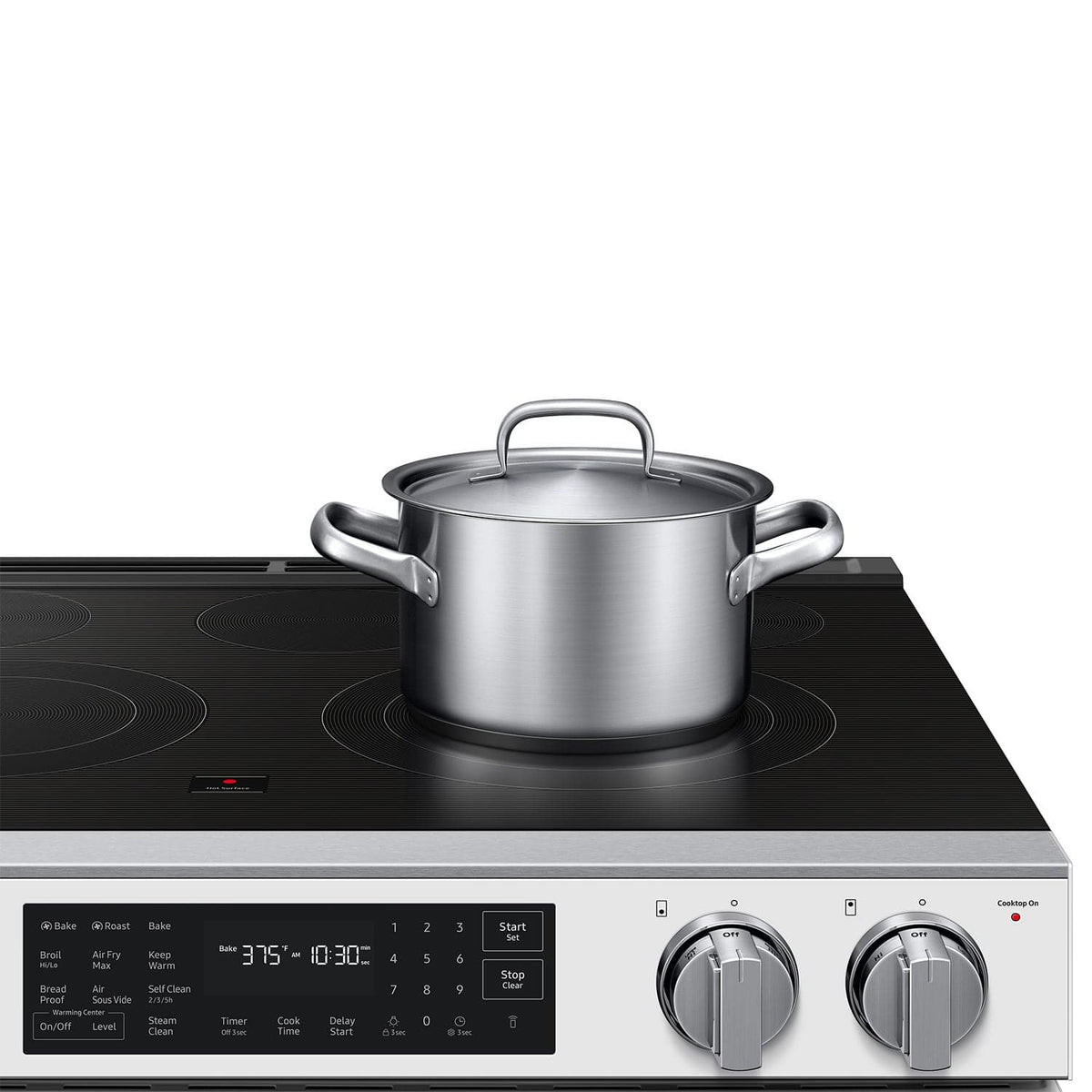 Samsung - 30 in. Wide 4 Burner 6.3 cu. ft. Bespoke Smart Slide-In Electric Range with No Preheat Air Fry Max and True Convection - Fingerprint Resistant White