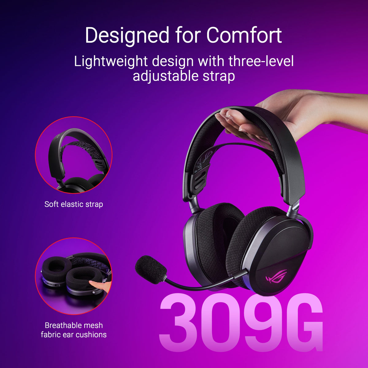 ASUS - ROG Pelta Wireless Gaming Headset for PC/Mac, PS5, PS4 and Switch - Black