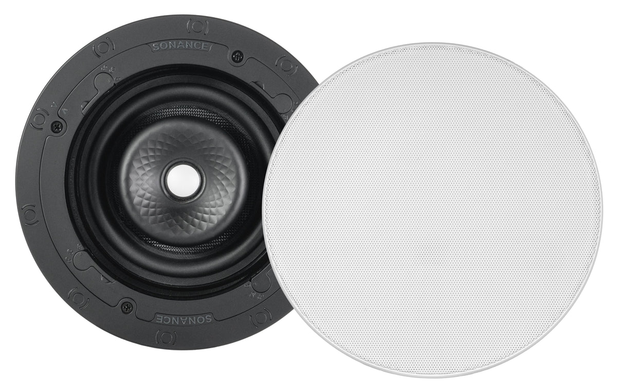 Sonance - VX66R SST SINGLE SPEAKER - Visual Experience Series 6-1/2" 2-Way Single Stereo In Ceiling Speaker (Each) - Paintable White