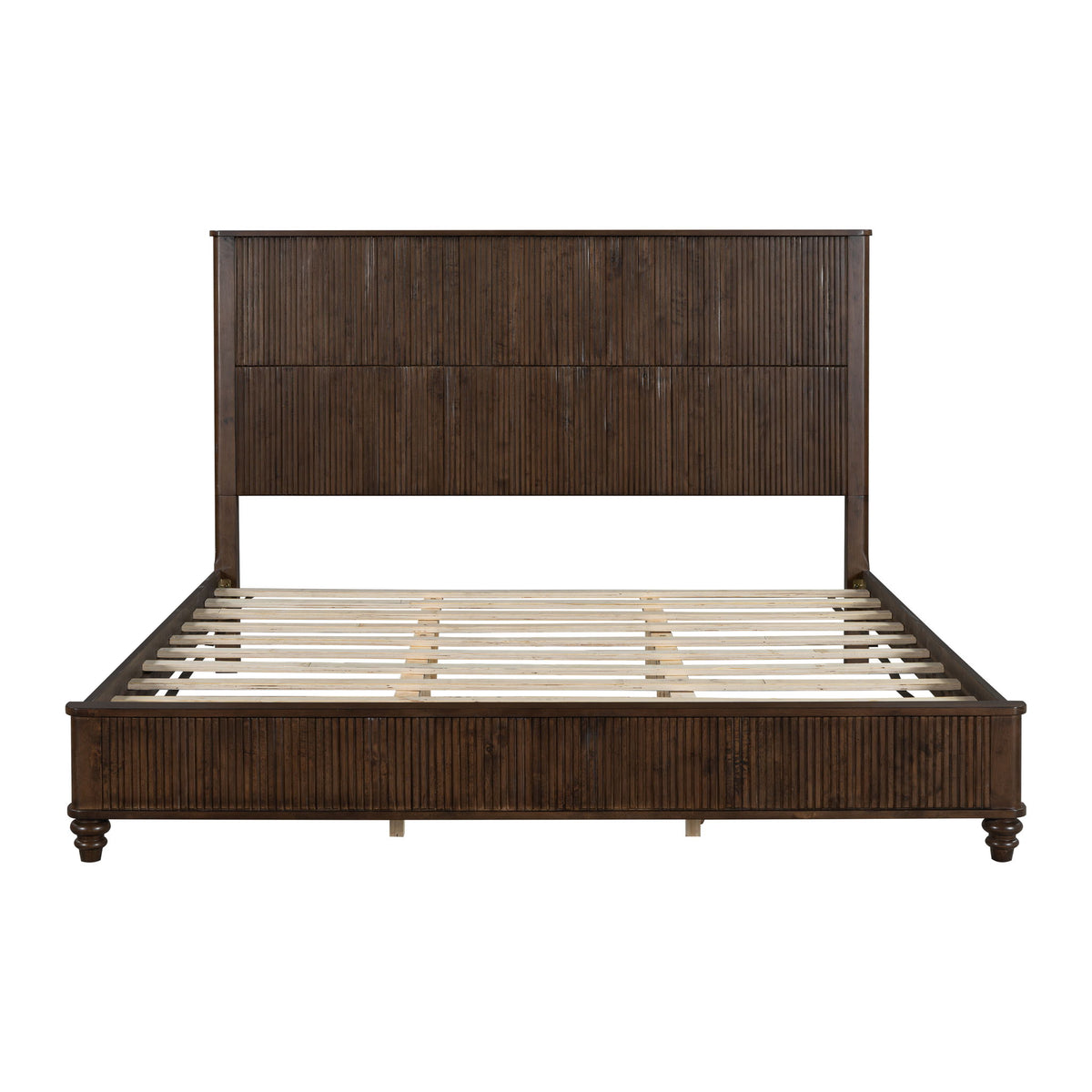 Estructura de cama de plataforma y cabecero alto