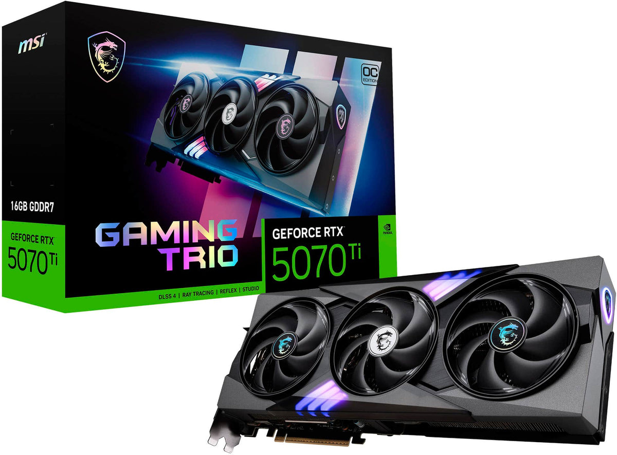 MSI - NVIDIA GeForce RTX 5070 Ti 16G GAMING TRIO OC 16GB GDDR7 PCI Express Gen 5 Graphics Card - Black